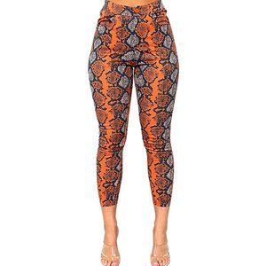 Neon Orange Snakeskin Pants
